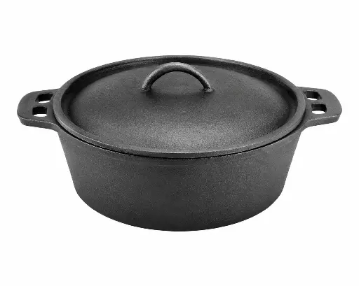 [AD25613] Potjie Bake Pot (30x11cm) Cast Iron Black - No.12