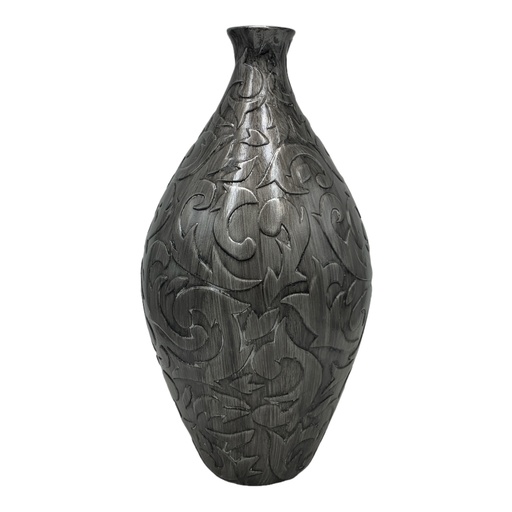 [AD25631] Vase AC 37cm (37x9cm) Anila Embossed - Metallic