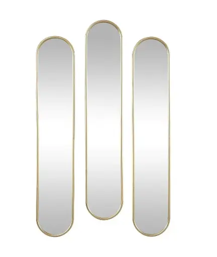 [AD25666] Mirror 20x100cm 3pc Rectangular Frame SD916-9