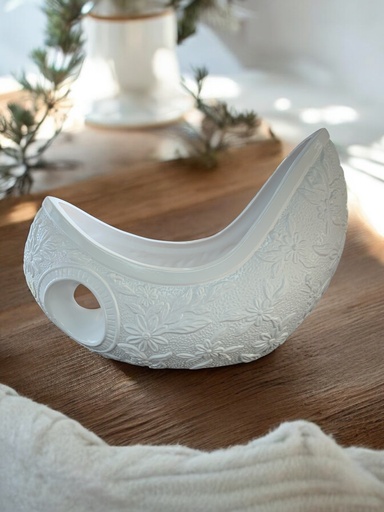 [AD25763] Vase AC (32x47x16cm) 1 Hole Long Boat Embossed - Base