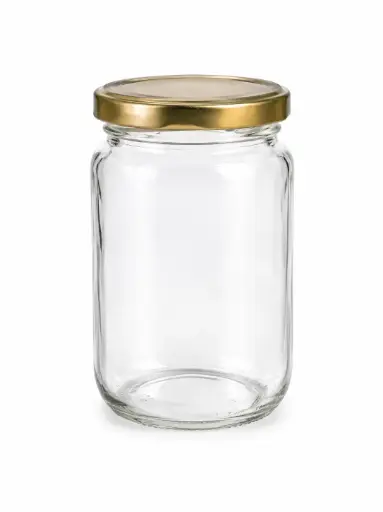 [AD25971] Jar 320ml Honey Glass Round with Lid JAR135