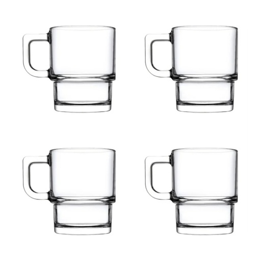 [AD26000] Mug 4pc Set 230ml Glass - Hill 55843