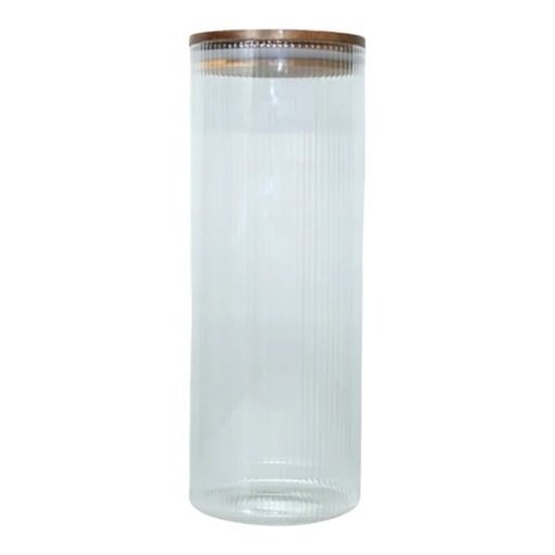 [AD26014] Canister 1.8L Glass With Acacia Wooden Lid 27606