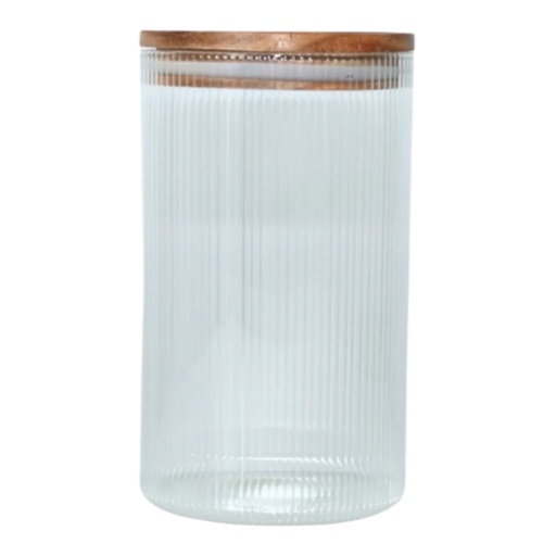 [AD26016] Canister 1L Glass With Acacia Wooden Lid 27608