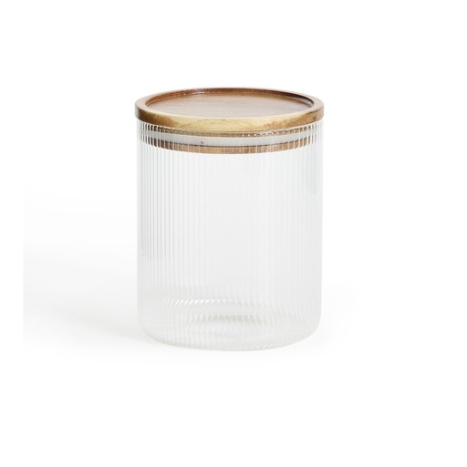[AD26017] Canister 800ml Glass With Acacia Wooden Lid 27609