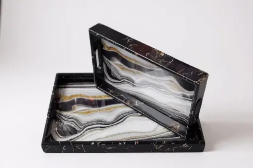 [AD26028] Tray Set 2pc 41x28/33x22cm Rectangular RHW-S3005