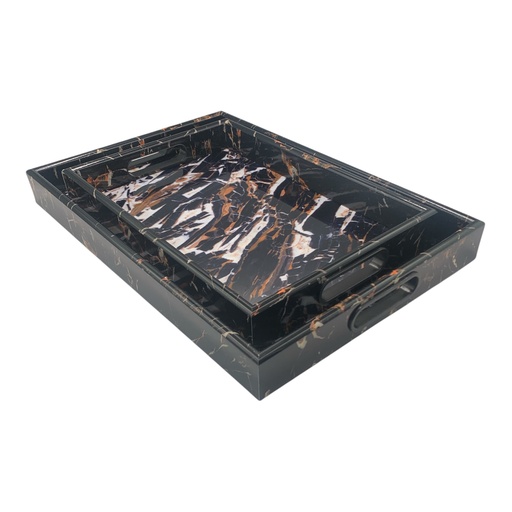[AD26031] Tray Set 2pc 41x28/33x22cm Rectangular RHW-S3003/S3009