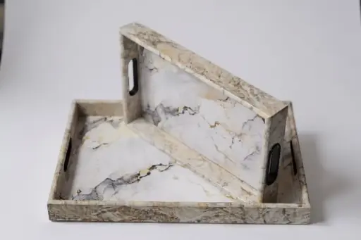 [AD26033] Tray Set 2pc 41x28/33x22cm Rectangular RHW-S3002