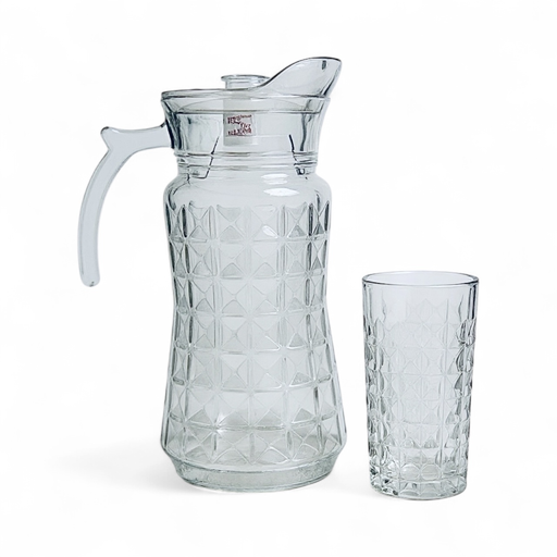 [AD26053] Water Set 7pc Water Jug With 6 Tumblers Deli YZH-35/L7