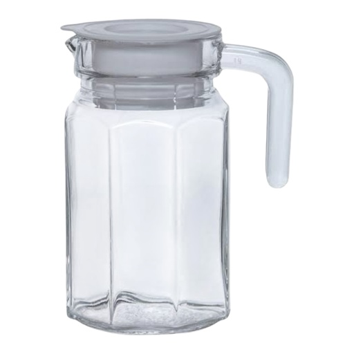 [AD26061] Jug 500ml Octagonal Glass With Plastic Lid 2021-008