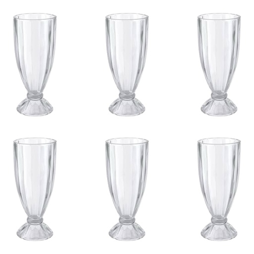 [AD26065] Milk Shake Glass 6pc 300ml 17.5x7.5cm Classic BYD-35M3