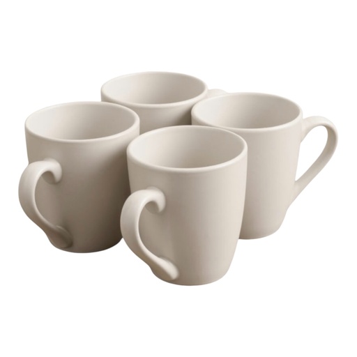 [AD26099] Coffee Mug 4pc Set 350ml White Porcelain ZLF-2024-091