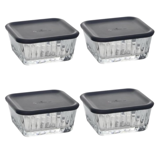 [AD26242] Bowl Set 4pc 225ml With Grey Lids - Frezya 530236