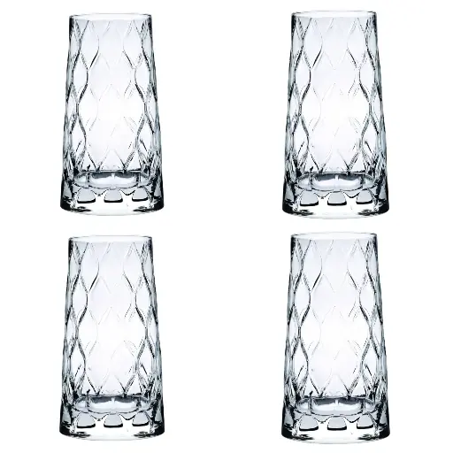 [AD26254] Tumbler 4pc 345ml 4pc Juice Glass - Leafy 420855