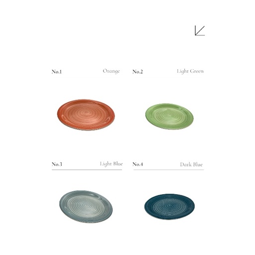 [RHD1806] Plate 26.5cm Stoneware Solid Colours - HP