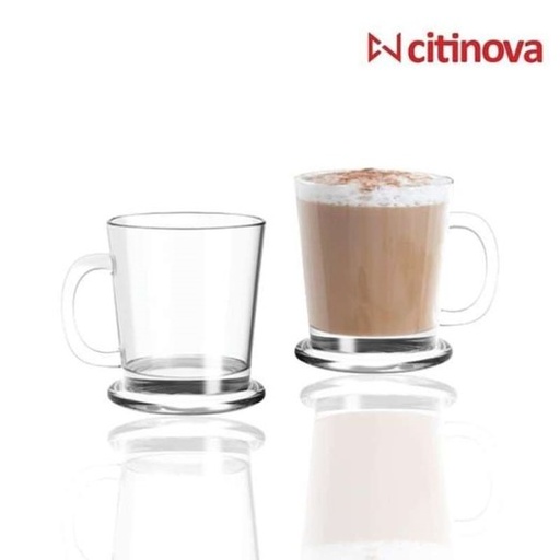 [AD26290] Coffee Mug 180ml 6pc Clear Arabica Citinova 446769