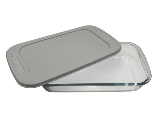 [AD26395] Casserole 2.2lt Borosilicate Glass With Grey Lid CH1124