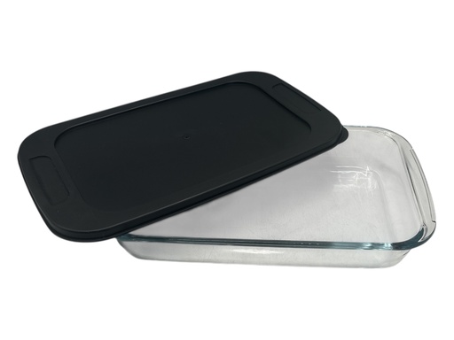 [AD26397] Casserole 1.6lt Borosilicate Glass With Black Lid CH1128