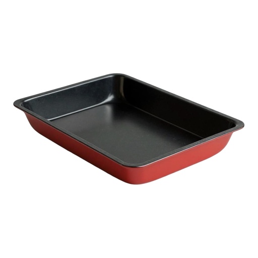 [AD26486] Baking Trey 34x24cm Rectangular Red Non-Stick 455496