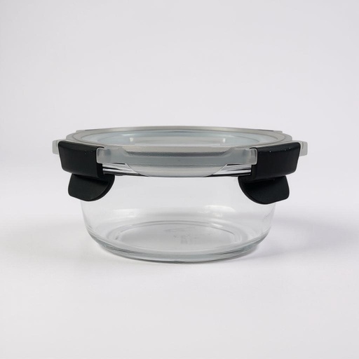 [AD26491] Storage Box 240ml Round Glass with Lid 70321