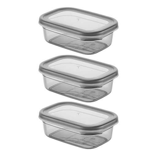 [AD26525] Poly Box 3pc set 14x9.5x5cm 0.4lt Container Plastic With Lid BNM-7352