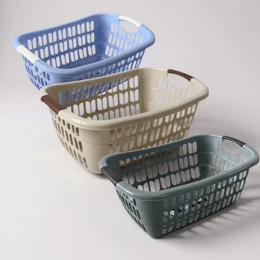 [RHD29] Laundry Basket 25lt Rectangular Plastic E-290