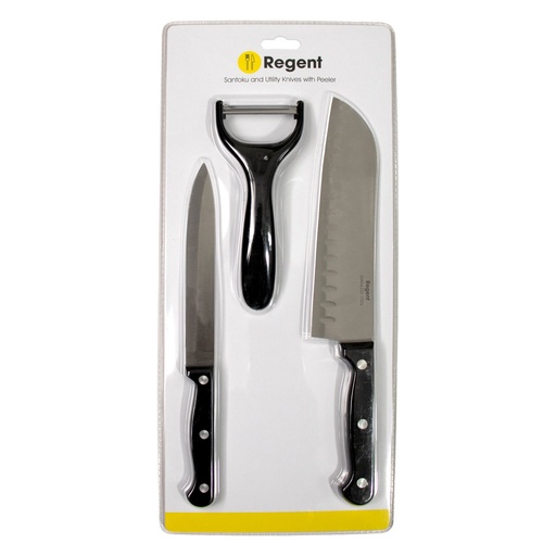 [21120] Knifes & Peeler 3pc Set Kitchen Regent 21120