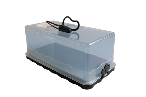 [RHD20] Cake Carrier 30x15cm Rectangular Plastic Base with Cover - L00575-2