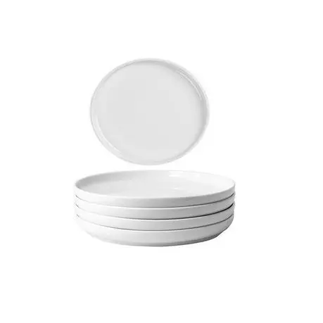 Plate 19.5cm Lipped White Porcelain KD-7.5-1