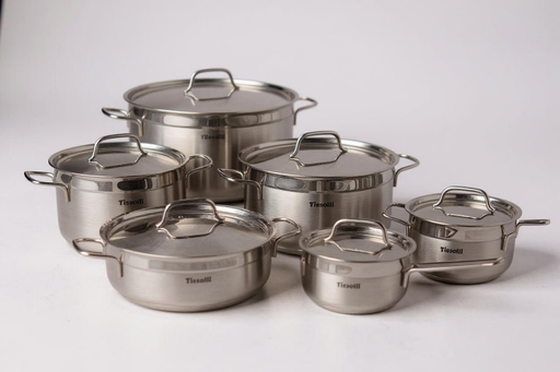 [RHD59] Pot Set 12pc Premier Set Stainless Steel Tissolli