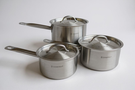 [DD008] Sauce Pan With Lid 3L 18x10.5cm Stainless Steel Dusseldorf