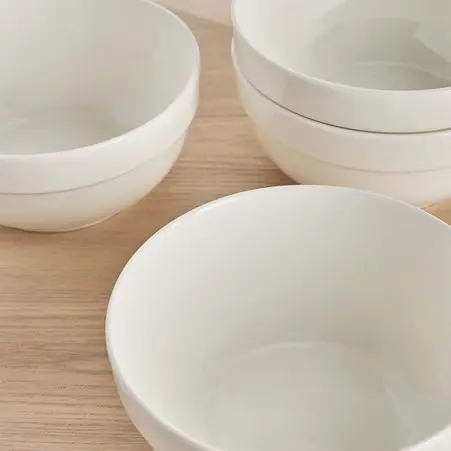 Bowl 18x7.5cm Stacking Round White percaline 52751