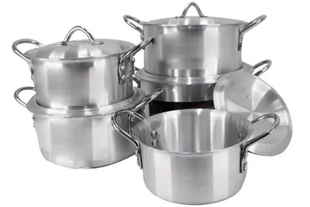 [PBI157] Stock Pot Set 10pc 3.5/5/6/8.5/10Liter HD 3MM Aluminum PBI157