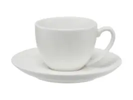 [RHD135] Cup & Saucer 90ml Demi Coupe White Basics - Maxwell & Williams WBA0137