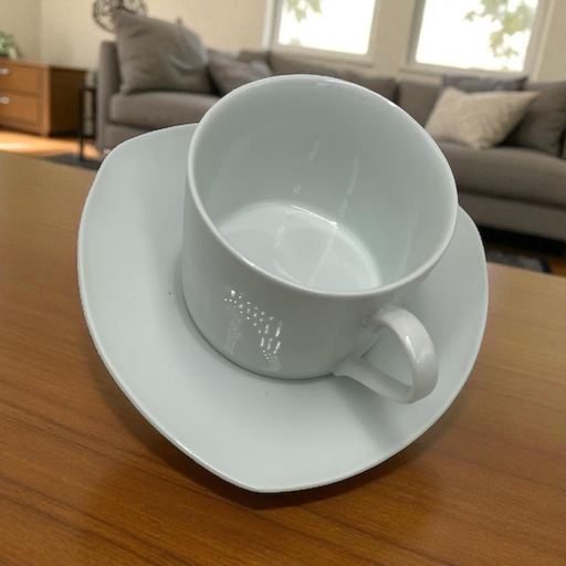 [HSMBD3] Cup & Saucer Set 12pc 250ml Porcelain with Triangular Saucer - HSM-BD-3 