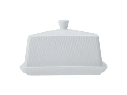 [RHD281] Butter Dish With Lid Diamonds White Basics (15.5x10.5x8cm) - Maxwell & Williams DV0137