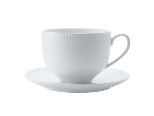 [RHD303] Cup & Saucer 260ml Diamonds White Basics - Maxwell & Williams DV0028