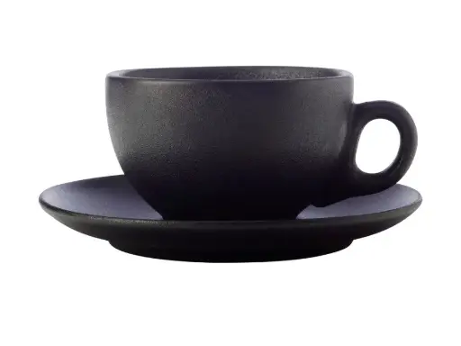 [RHD309] Cup & Saucer 250ml Coupe Black Caviar - Maxwell & Williams AX0355