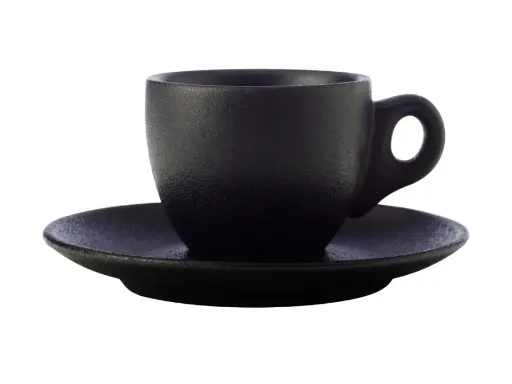 [RHD311] Cup & Saucer 100ml Espresso Demi Black Caviar – Maxwell & Williams AX0354