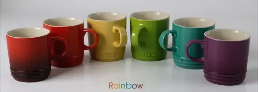 [RHD349] Mug Set 6pc 350ml Rainbow - Leopard 