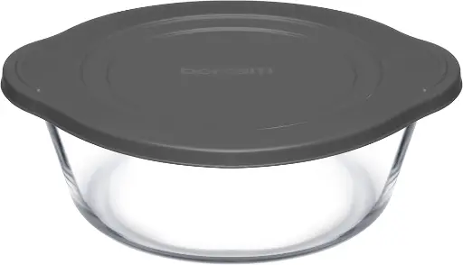 [RHD385] Bowl 840ml Round With Grey Lid (19x16cm) - Borcam 59133