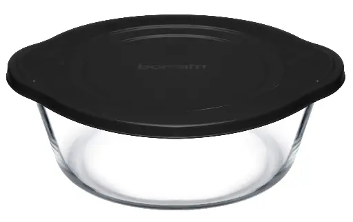 [RHD385] Bowl 840ml Round With Grey Lid (19x16cm) - Borcam 59133