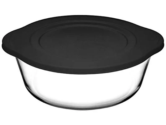 [RHD389] Bowl 2200ml Round With Grey Lid (25x22cm) - Borcam 59001