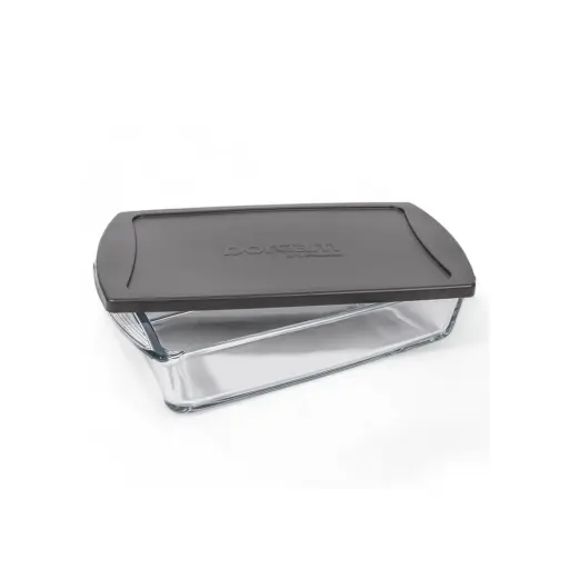[RHD391] Casserole Dish 1320ml Rectangular With Grey Lid - Borcam 59864