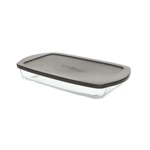 [RHD393] Casserole Dish 1950ml Rectangular With Grey Lid (34x19x6cm) - Borcam 59006
