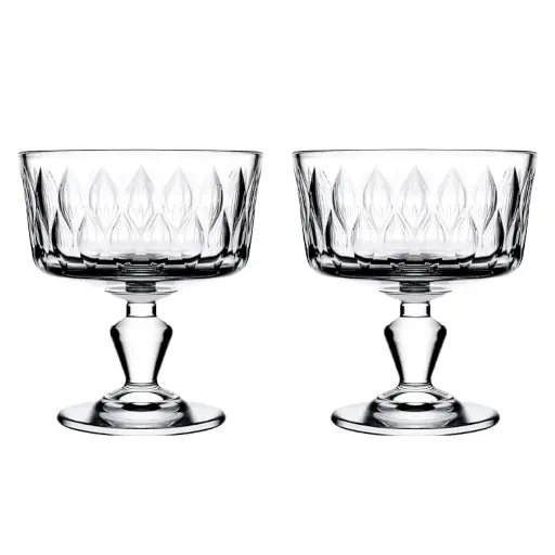 [RHD419] Bowl 2pc Set 250ml Glass - Leafy 440414