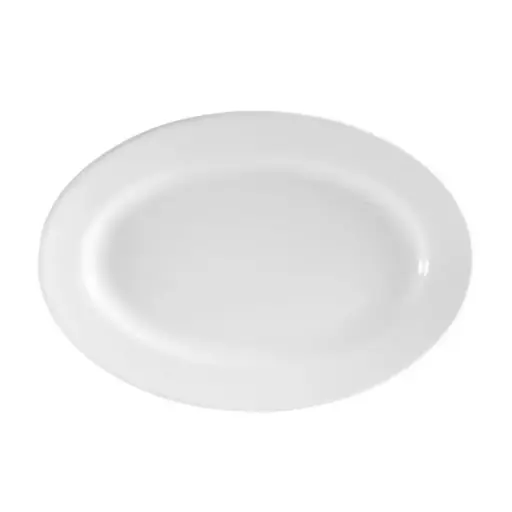 [455511] Platter 35x24cm Oval White Porcelain - 455511