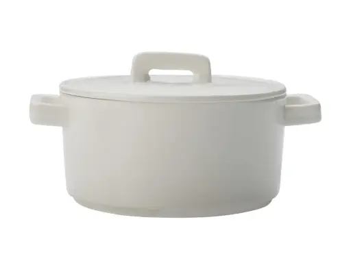 [RHD489] Casserole With Lid 500ml Round Porcelain Epicurious - Maxwell & Williams AW0261