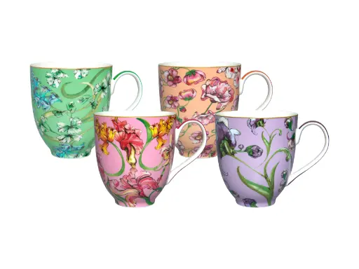 [RHD523] Mug Set 4pc 400ml Coupe Mystique Estelle Michaelides - Maxwell & Williams HV0580