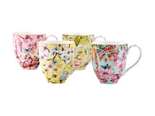 [RHD539] Mug 4pc Set 280ml Coupe Enchantment Estelle Michaelides - Maxwell & Williams HV0509